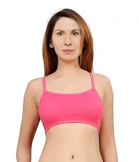 Women's Nylon, Spandex  Cotton Padded Non-Wired T-Shirt Bra-Pink-thumb1