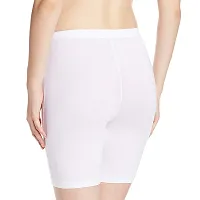 Stylish White Cotton Spandex Solid Inner Shorts For Women-thumb1