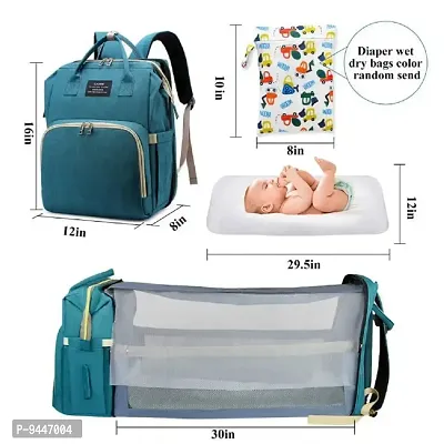 IndiRocks Diaper Bag Backpack Foldable Mummy Bag bagpack Waterproof, Washable for Girls and Boys (Green)-thumb5