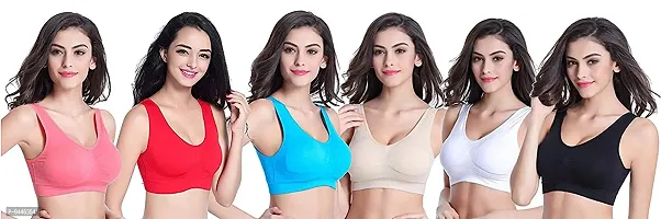 INDIROCKS Women Yoga Bra Running Bra Sports Bra Stretchable Non-Padded and Non-Wired Bra for Women/Girls, Freesize