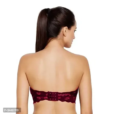 INDIROCKS Lace Lightly Padded Wire Free Strapless Padded Tube Bra-thumb2