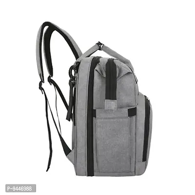 IndiRocks Diaper Bag Backpack Foldable Mummy Bag bagpack Waterproof, Washable for Girls and Boys-Grey-thumb4