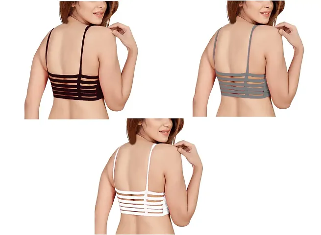 Women's Padded Wire Free T-Shirt Bra/Cage Bra(Women Cage Bra Combo)