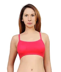 INDIROCKS Women's Nylon, Spandex & Cotton Padded Non-Wired T-Shirt Bra-Red-thumb3