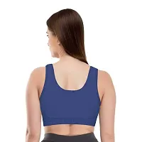 INDIROCKS Women's Nylon Non-Padded Wire Free Sports Sports Bra (P1_AIR_NBLU_Navy Blue_Free Size)-thumb1