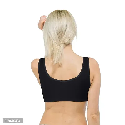 INDIROCKS Women Yoga Bra Running Bra Sports Bra Stretchable Non-Padded and Non-Wired Bra for Women/Girls, Freesize Black-thumb4