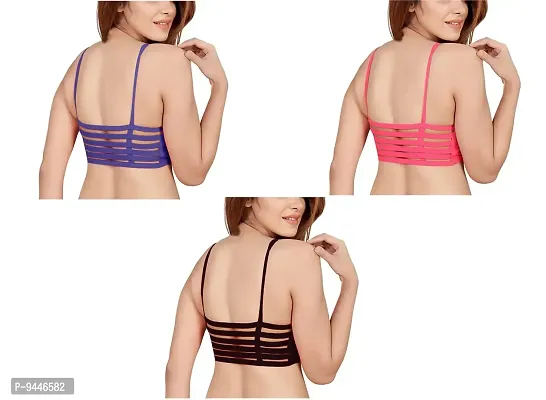 INDIROCKS Combo 3 Women's Nylon, Spandex & Cotton Padded Non-Wired T-Shirt Bra