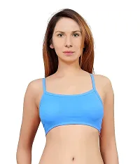 INDIROCKS Women's Nylon, Spandex & Cotton Padded Non-Wired T-Shirt Bra - Pack of 2 Light Blue/Grey-thumb1