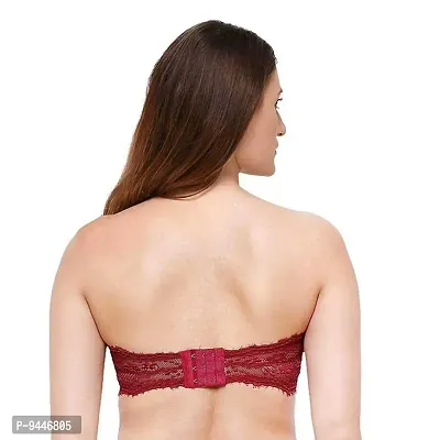 INDIROCKS Women's Lace Padded Wire Free Bandeau Bra-Pack of 3-thumb4