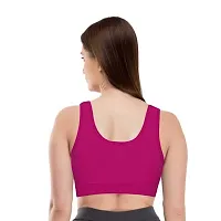 INDIROCKS Women's Nylon Non-Padded Wire Free Sports Sports Bra (P3_AIR_BLK_WHI_MAR_Black, White, Maroon_Free Size)-thumb3