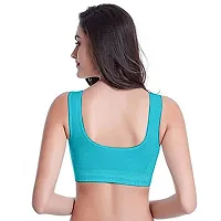 INDIROCKS Women Yoga Bra Running Bra Sports Bra Stretchable Non-Padded and Non-Wired Bra for Women/Girls, Freesize Sky Blue-thumb2