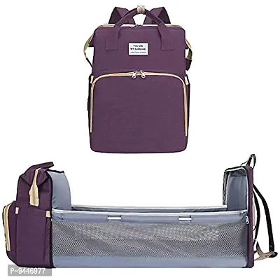 IndiRocks Diaper Bag Backpack Foldable Mummy Bag bagpack Waterproof, Washable for Girls and Boys-Purple-thumb0