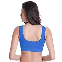 INDIROCKS Women Yoga Bra Running Bra Sports Bra Stretchable Non-Padded and Non-Wired Bra for Women/Girls, Freesize Blue-thumb2