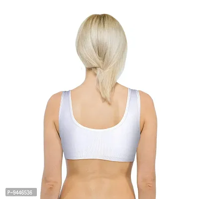 INDIROCKS Women Sport Bra Seamless Non Padded Bra-White-thumb3