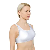 INDIROCKS Women Sport Bra Seamless Non Padded Bra-White-thumb1