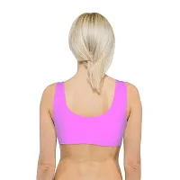 INDIROCKS Women Yoga Bra Running Bra Sports Bra Stretchable Non-Padded and Non-Wired Bra for Women/Girls, Freesize Baby Pink-thumb2