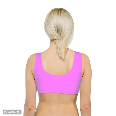 INDIROCKS Women Yoga Bra Running Bra Sports Bra Stretchable Non-Padded and Non-Wired Bra for Women/Girls, Freesize Baby Pink-thumb3