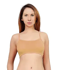 INDIROCKS Women's Nylon, Spandex & Cotton Padded Non-Wired T-Shirt Bra - Pack of 2 White/Beige-thumb1