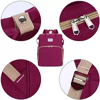 IndiRocks Diaper Bag Backpack Foldable Mummy Bag bagpack Waterproof, Washable for Girls and Boys (Maroon)-thumb1