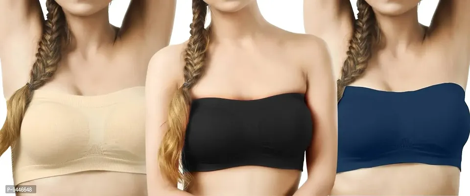 Buy INDIROCKS Women's Non-Padded, Non-Wired Seamless Tube Bra (Free Size)-  Pack of 4 - Lowest price in India