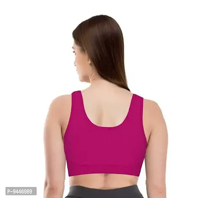 INDIROCKS Women's Wireless Non Padded Slip on Sports Bra Free Size(28-34 Size) Maroon-thumb2