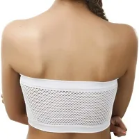 INDIROCKS Women's Blended Padded and Non Wired Seamless Tube Bra, Free Size - White-thumb1
