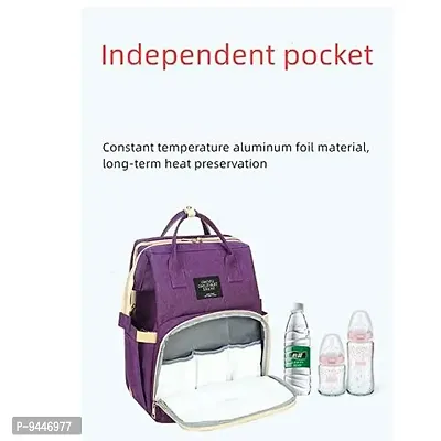 IndiRocks Diaper Bag Backpack Foldable Mummy Bag bagpack Waterproof, Washable for Girls and Boys-Purple-thumb5