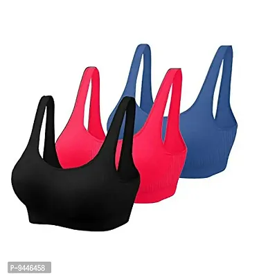 INDIROCKS Women Yoga Bra Running Bra Sports Bra Stretchable Non-Padded and Non-Wired Bra for Women/Girls, Freesize