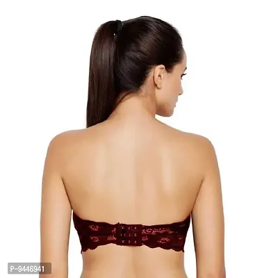 INDIROCKS Lace Lightly Padded Wire Free Strapless Padded Tube Bra-thumb2