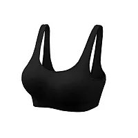 INDIROCKS Women's Nylon Blend Non Padded Wire Free Sports, Seamless Bra (AIR-COMBO2-BLK-PINK_Black, Pink_Free Size)-thumb1