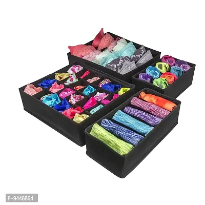 Foldable Storage Box with Partition, Scarf Storage Boxes Underwear