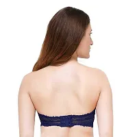 INDIROCKS Women's Lace Tube Strapless Padded Bra (Free Size)-Pack of 4-Black & White & Beige & Blue-thumb4