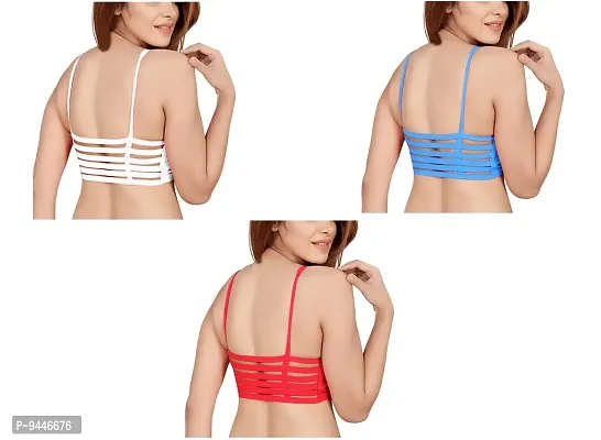 INDIROCKS Women's Nylon, Spandex & Cotton Padded Non-Wired T-Shirt Bra - Pack of 3