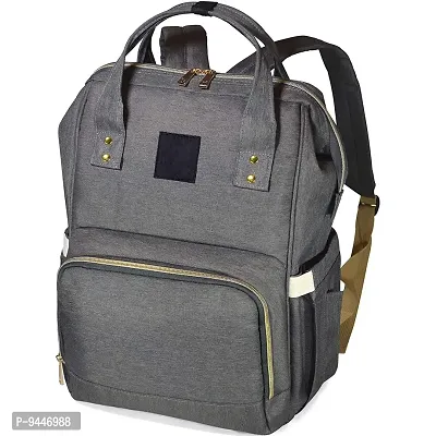 IndiRocks Diaper Bag Backpack Foldable Mummy Bag bagpack Waterproof, Washable for Girls and Boys-Grey-thumb0