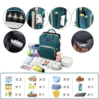 IndiRocks Diaper Bag Backpack Foldable Mummy Bag bagpack Waterproof, Washable for Girls and Boys (Green)-thumb2