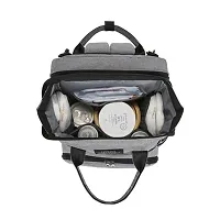 IndiRocks Diaper Bag Backpack Foldable Mummy Bag bagpack Waterproof, Washable for Girls and Boys-Grey-thumb4
