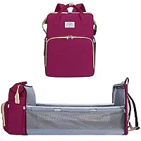 IndiRocks Diaper Bag Backpack Foldable Mummy Bag bagpack Waterproof, Washable for Girls and Boys (Maroon)-thumb3