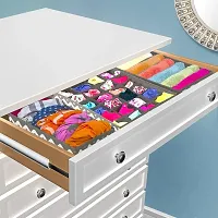 Closet Underwear Organizer Drawer Divider 4 Set, Fabric Foldable Cabinet Closet Bra Organizers and Storage Boxes for Storing Socks, Underpants Panties,Ties Divider - Grey Wave-thumb2