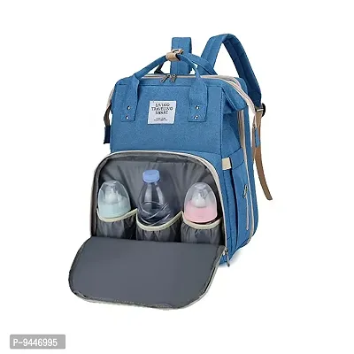 IndiRocks Diaper Bag Backpack Foldable Mummy Bag bagpack Waterproof, Washable for Girls and Boys-Dark Blue-thumb0