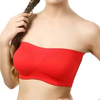 INDIROCKS Gdeals Women Tube Bra Seamless Tube Bra Wire Free Bra Strapless Non Padded Tube Bra- Free Size Red-thumb2