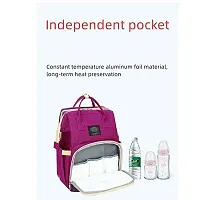 IndiRocks Diaper Bag Backpack Foldable Mummy Bag bagpack Waterproof, Washable for Girls and Boys (Maroon)-thumb2