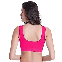 INDIROCKS Women's Nylon Blend Non Padded Wire Free Sports, Seamless Bra (AIR-COMBO2-BLK-PINK_Black, Pink_Free Size)-thumb4