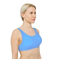 INDIROCKS Women Yoga Bra Running Bra Sports Bra Stretchable Non-Padded and Non-Wired Bra for Women/Girls, Freesize Sky Blue-thumb1