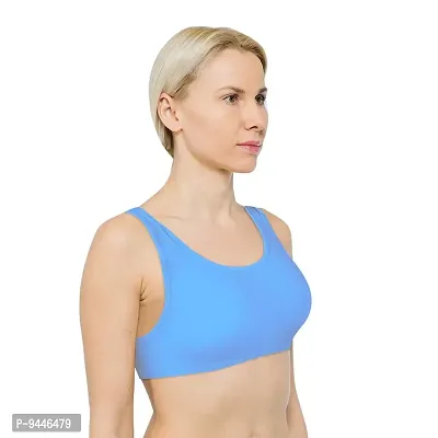 INDIROCKS Women Yoga Bra Running Bra Sports Bra Stretchable Non-Padded and Non-Wired Bra for Women/Girls, Freesize Sky Blue-thumb2