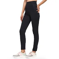 Stylish Black Cotton Spandex Solid Jeggings For Women-thumb4