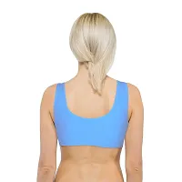 INDIROCKS Women Yoga Bra Running Bra Sports Bra Stretchable Non-Padded and Non-Wired Bra for Women/Girls, Freesize Sky Blue-thumb2