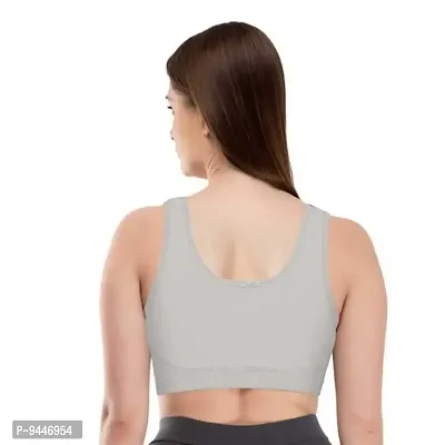 INDIROCKS Women's Nylon Non-Padded Wire Free Sports Sports Bra (P1_AIR_GREY_Grey_Free Size)-thumb2