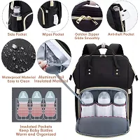 IndiRocks Diaper Bag Backpack Foldable Mummy Bag bagpack Waterproof, Washable for Girls and Boys-Black-thumb2