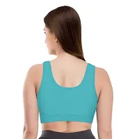 INDIROCKS Women's Nylon Non-Padded Wire Free Sports Sports Bra (P3_AIR_BLK_BEI_LBLU_Black, Beige, Light Blue_Free Size)-thumb3