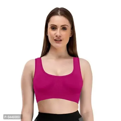 INDIROCKS Women's Wireless Non Padded Slip on Sports Bra Free Size(28-34 Size) Maroon